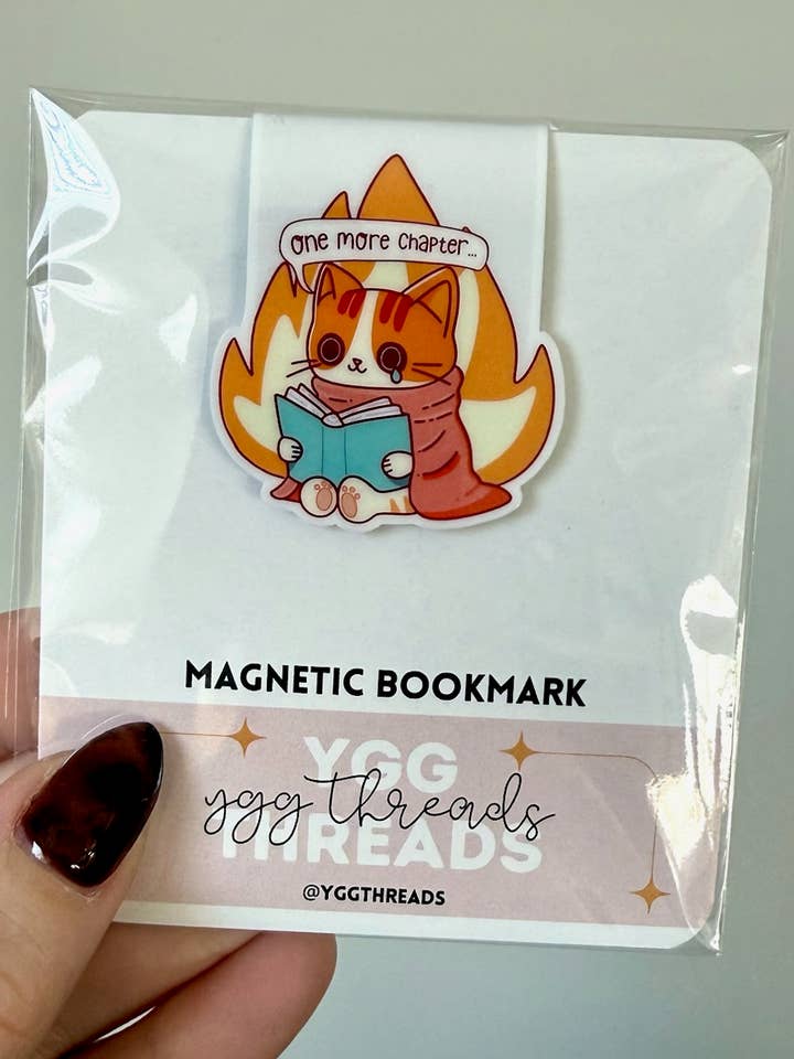 One More Chapter Fire Cat | Magnetic Bookmark for wholesale by YGG Threads