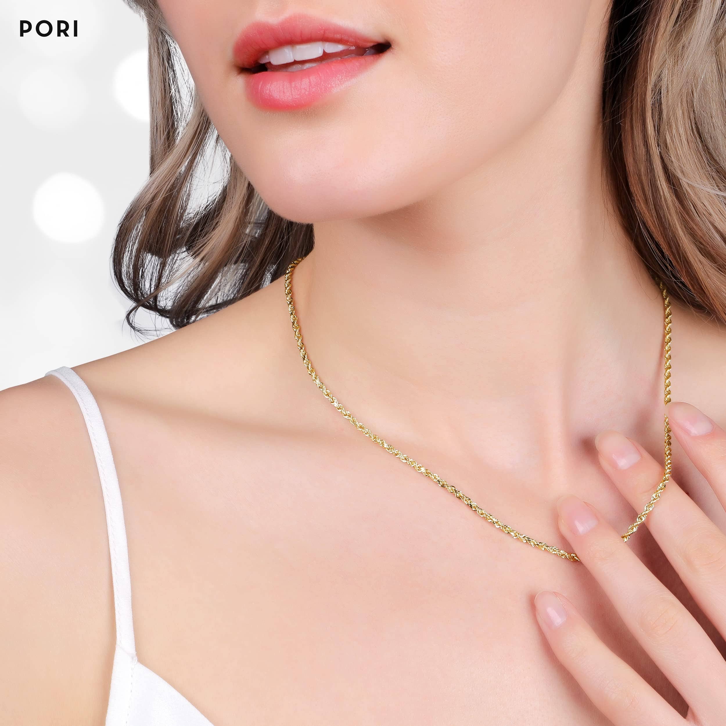 10K Gold Diamond Cut Rope Chain Necklace for wholesale on Faire12