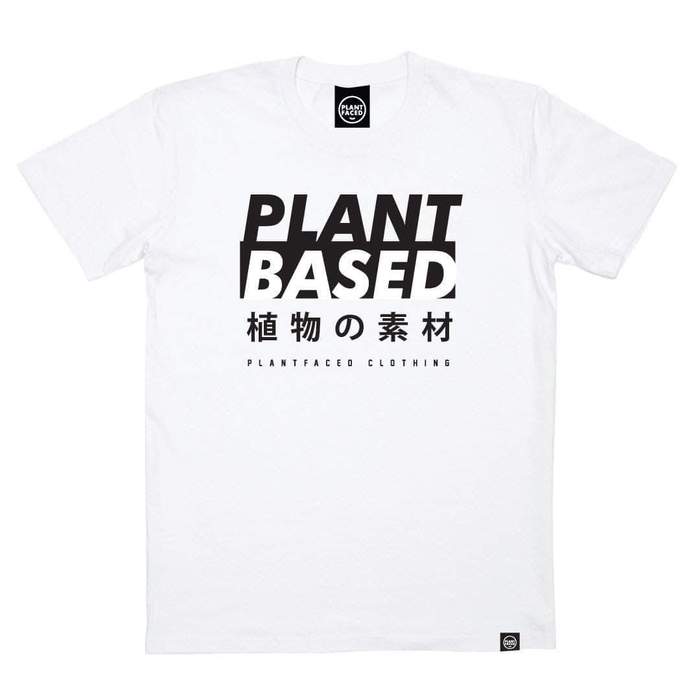 Plant Based Kanji Tee - White for wholesale by Plant Faced Clothing