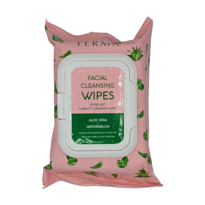 YERMA_Facial Cleansing Wipes ALOE VERA & WATERMELON for wholesale by YERMA
