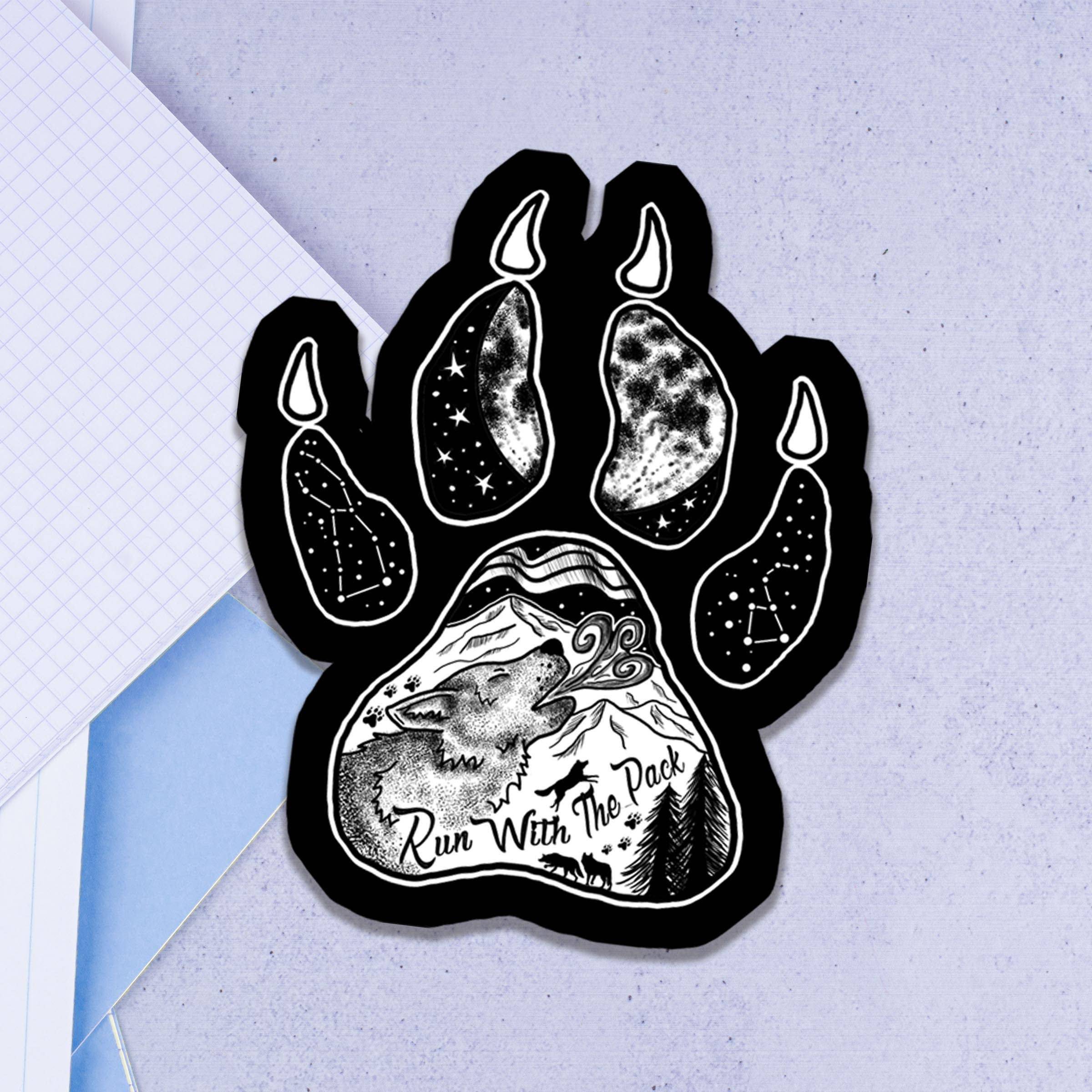 Cappy Trails – Engroshandel Klistermærke – Wolf Paw Sticker