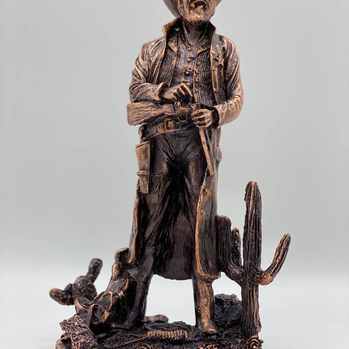 Deal1Sales - Wholesale Decorative Figurine - Bronze Standing Cowboy with Cactus