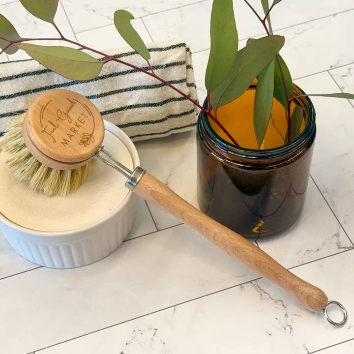 Mamas Handmade Sudsy Soaps - Wholesale Cleaning Brush - Long Handle Sisal Dish Brush with Replaceable Head