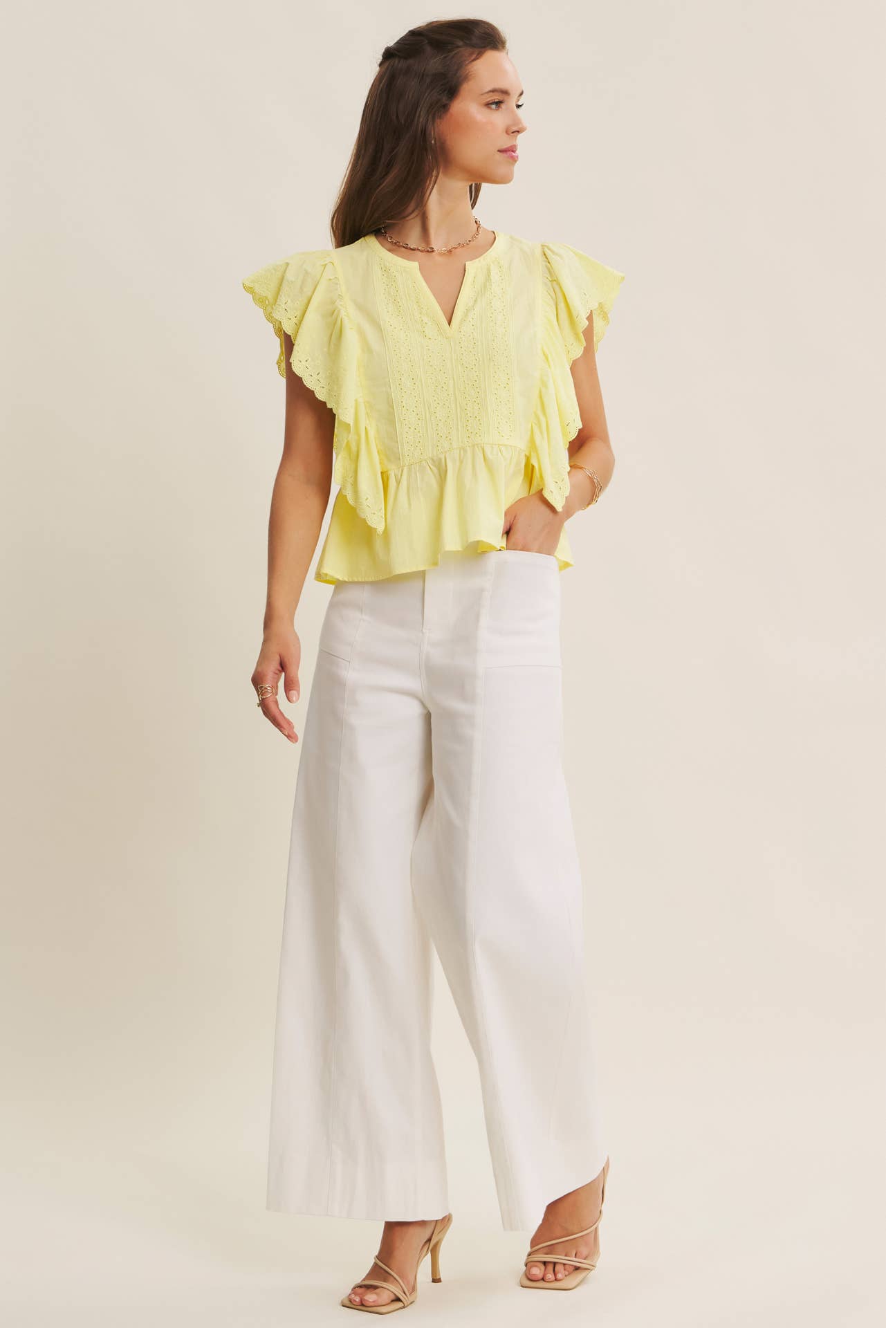 in february – Calças - Mulher por atacado – CALÇAS ESSENCIAIS DO DIA A DIA ELÁSTICAS DE PERNA LARGA E COMPRIMENTO ATÉ AO TORNOZELO43