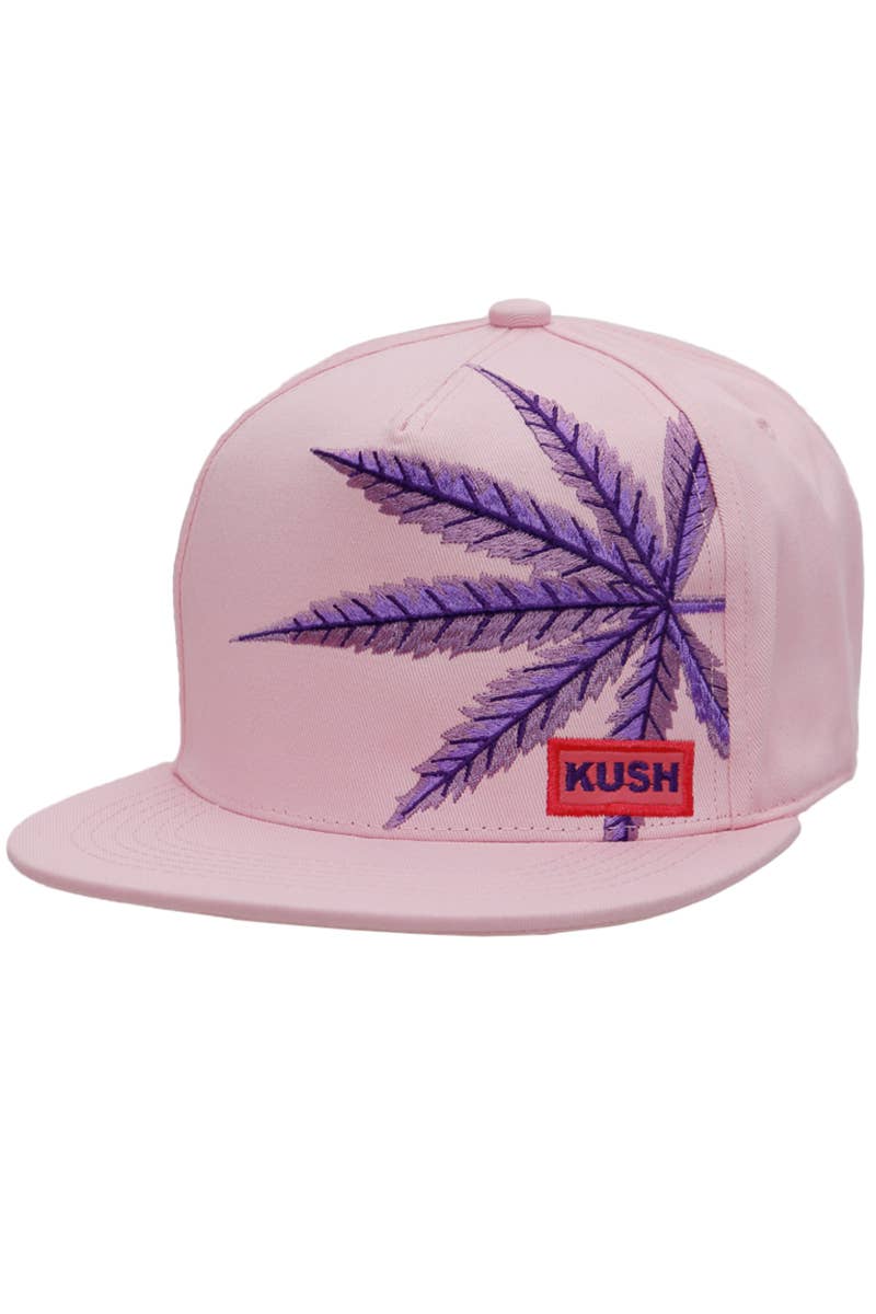 Cap Zone - Vendita all'ingrosso Cappellino con visiera piatta - Unisex - Cappellino snapback in cotone twill con grande logo foglia di marijuana Kush6