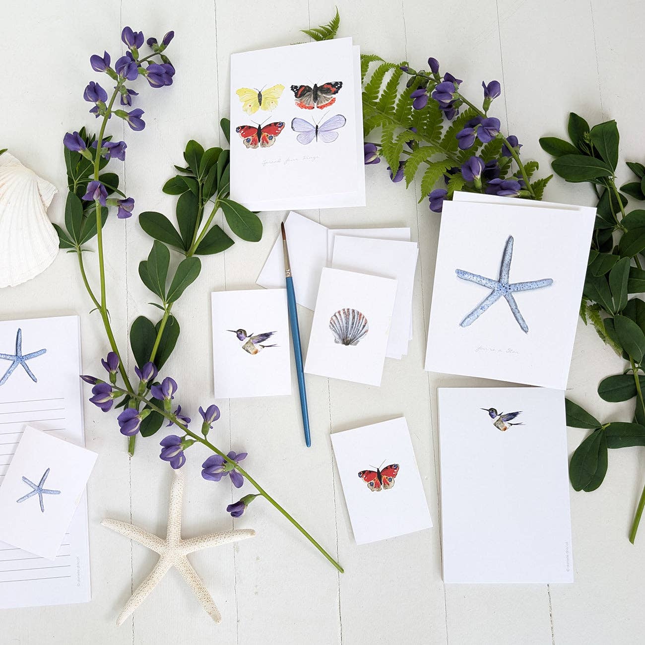 Finding Silver Pennies - Wholesale Everyday Greeting Card - Blue Starfish Note Card | Coastal Greeting Card3