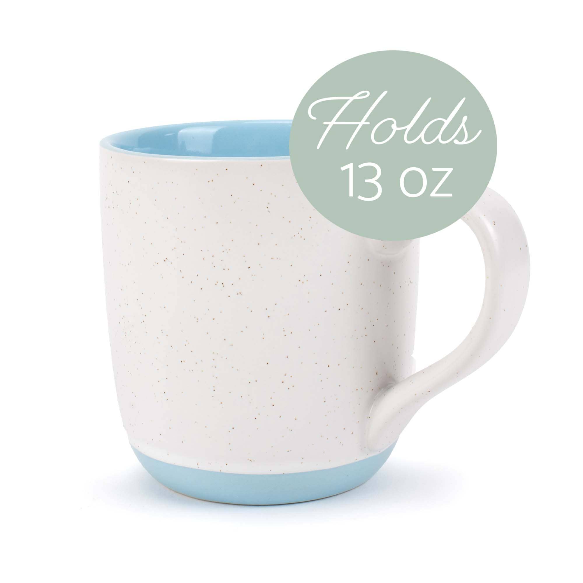 EAST AVENUE - Wholesale Coffee mug - Speckled Mugs 4-Pack White and Light-Blue PRICE IS PER MUG2