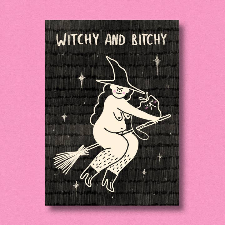 Postcard Witchy for wholesale by Jenne Grassmann
