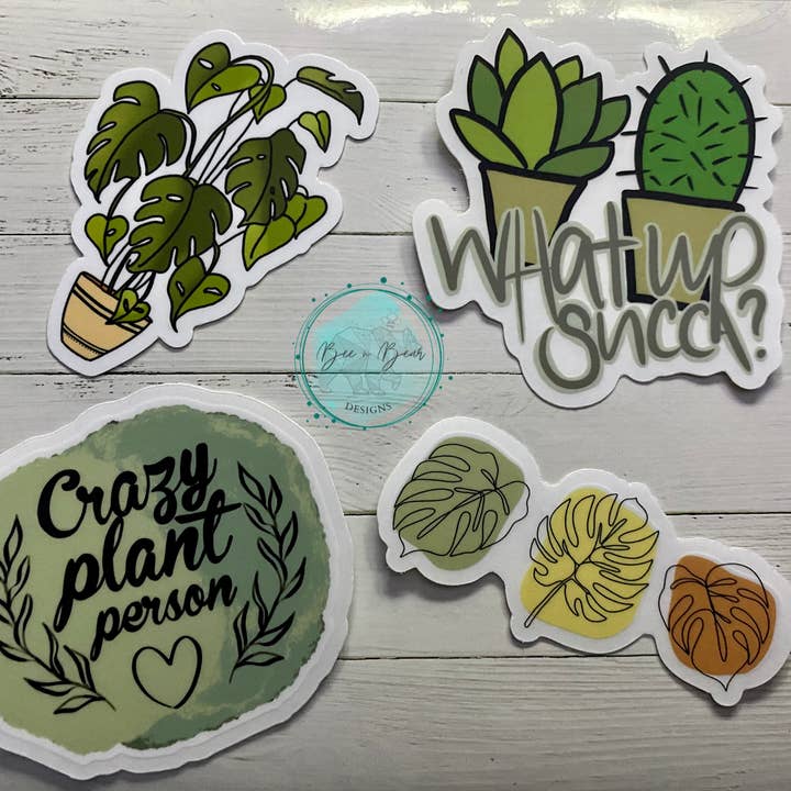 Pack d'autocollants Plant Lover pour la vente par Bee N Bear Designs