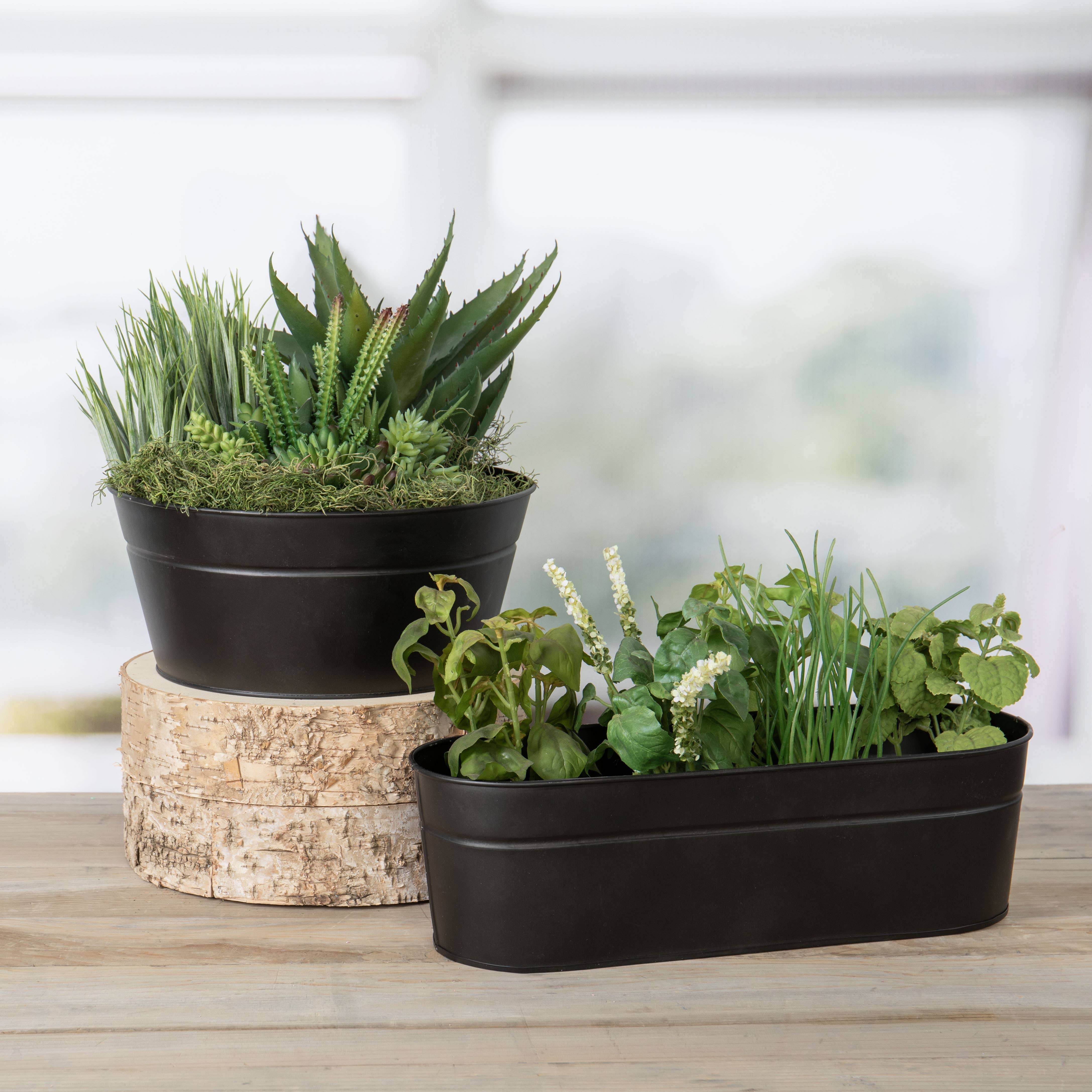 Willow Group - Wholesale Plant Pot - Black Tin Bowl Planter w/Liner - Halloween Decor & Gifting3