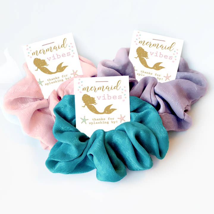 Mermaid Vibes Hair Scrunchie Party Favors for wholesale by PlumPolkaDot