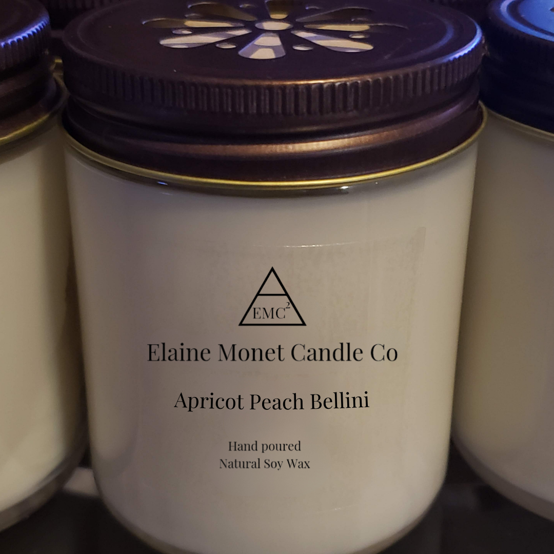 Elaine Monet Candle Co - Wholesale Jar/Filled Candle - Apricot Peach Bellini Soy Candle0