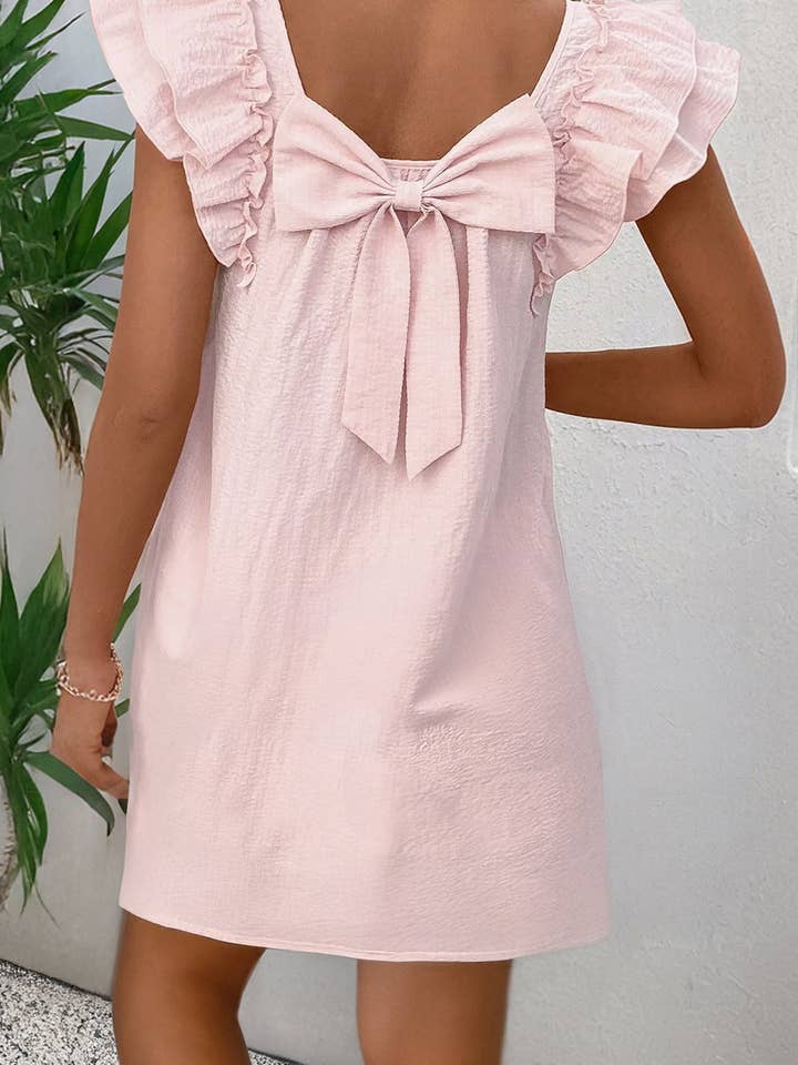 Rosa Minikleid mit Schleife für den Großhandel von Pretty Little Patriot LLC