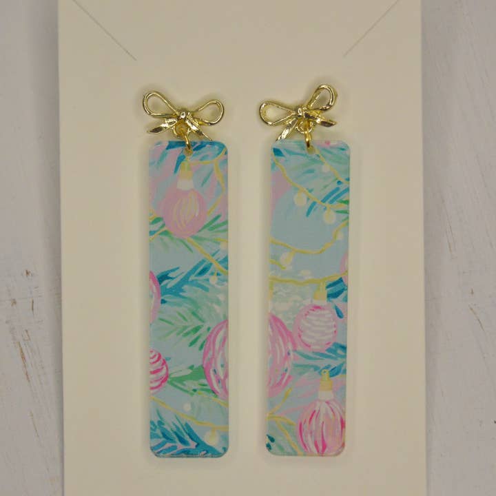 Preppy Christmas Ornaments & Lights Holiday Earrings Acrylic for wholesale by The Adorned Fox