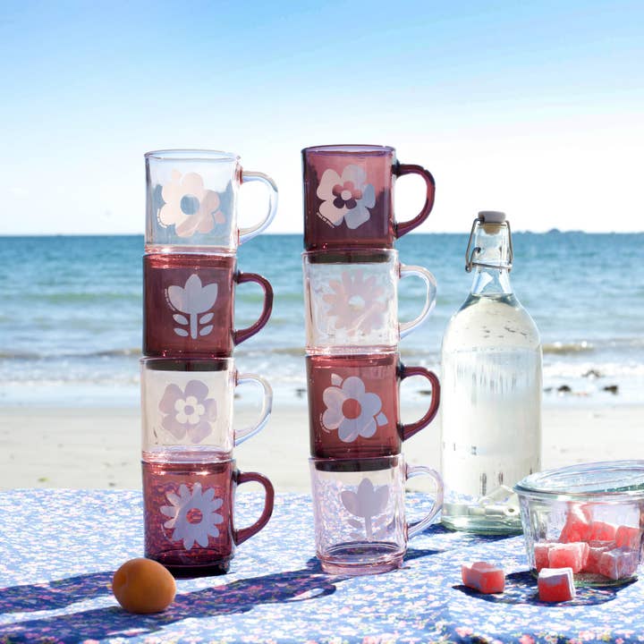 Pied De Poule - Wholesale Coffee Mug - Duralex mug - “RETRO” PLUM1