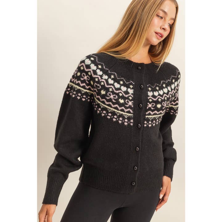 HYFVE - Wholesale Cardigan - Women's - Button-Front Fair Isle Sweater Cardigan2