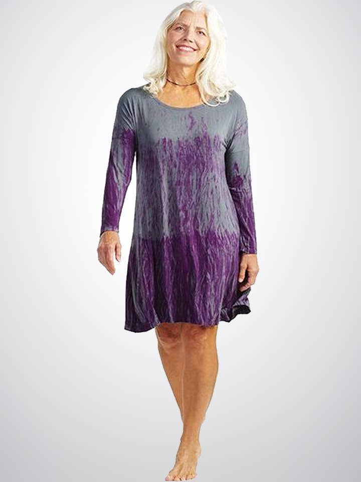 Free2Be LS Tunic/Dress Plum Bamboo for wholesale by Hands To Hearts