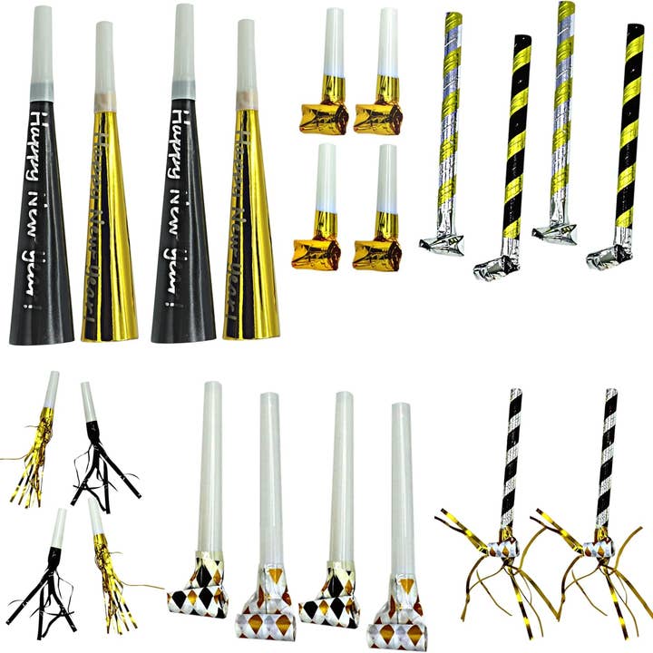 4E's Novelty 50 Pack NYE Noisemakers – New Years Eve Party Supplies for wholesale by 4E's Novelty