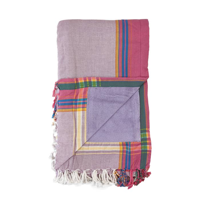 Lilac Kenyan Beach Towel with Pocket for wholesale by Swahili Coast