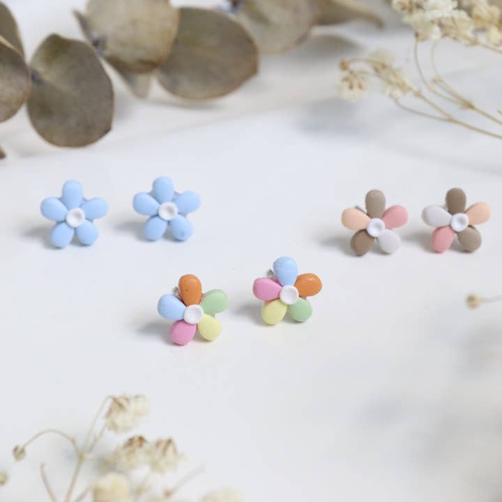 Lily and Sparrow Clay - Wholesale Stud/Post Earrings - Mini Flower Studs
