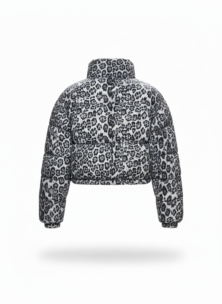 CCIC New York - Venta al por mayor Chaqueta - Mujer - Chaqueta Acolchada de Leopardo con Cuello Alto Recortado7