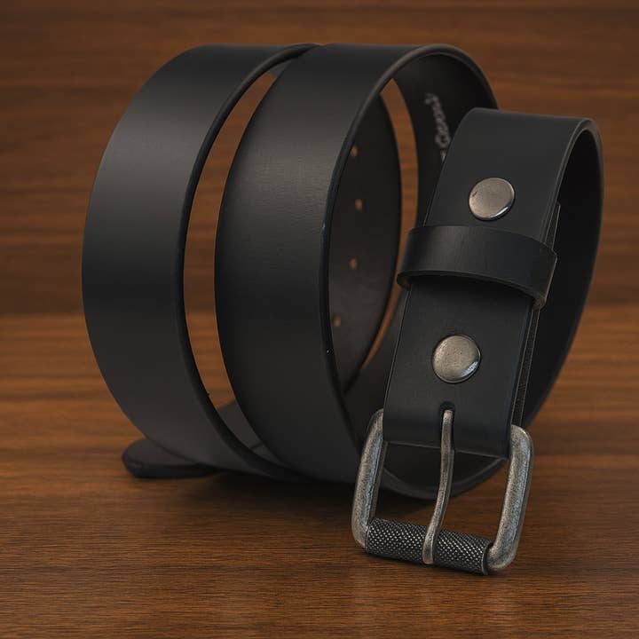 TLG Canada - Wholesale Belt - Men's - Genuine Leather Belt | Classic Black | Thick 4mm5