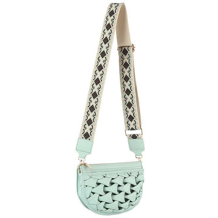 MUSTERDESIGN-UMHÄNGETASCHE MIT REISSVERSCHLUSS UND GITARRENRIEMEN, GLE 0126 für den Großhandel von JOIA ACCESSORIES