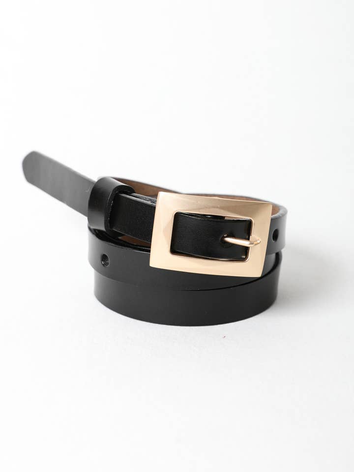 🌟 Skinny Belt with Gold Buckle – Boutique Favorite for wholesale by Leto Accessories
