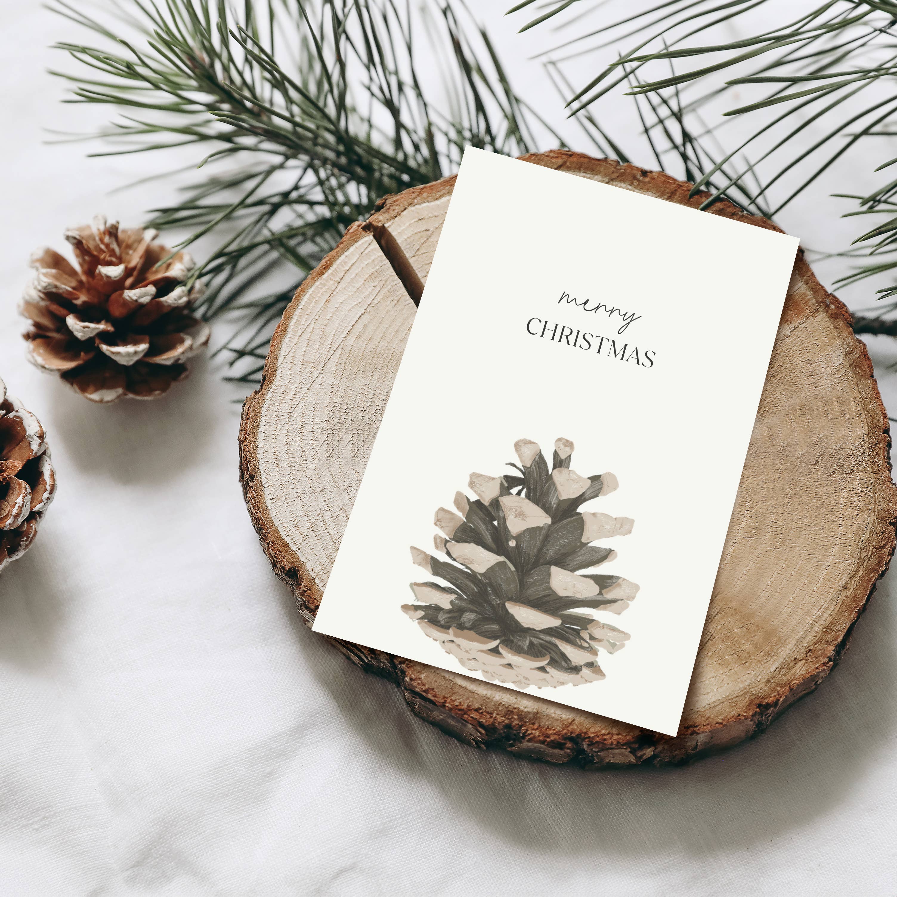 Wildblumen Atelier - Wholesale Christmas Card - Christmas card pine cone merry Christmas, FSC paper1