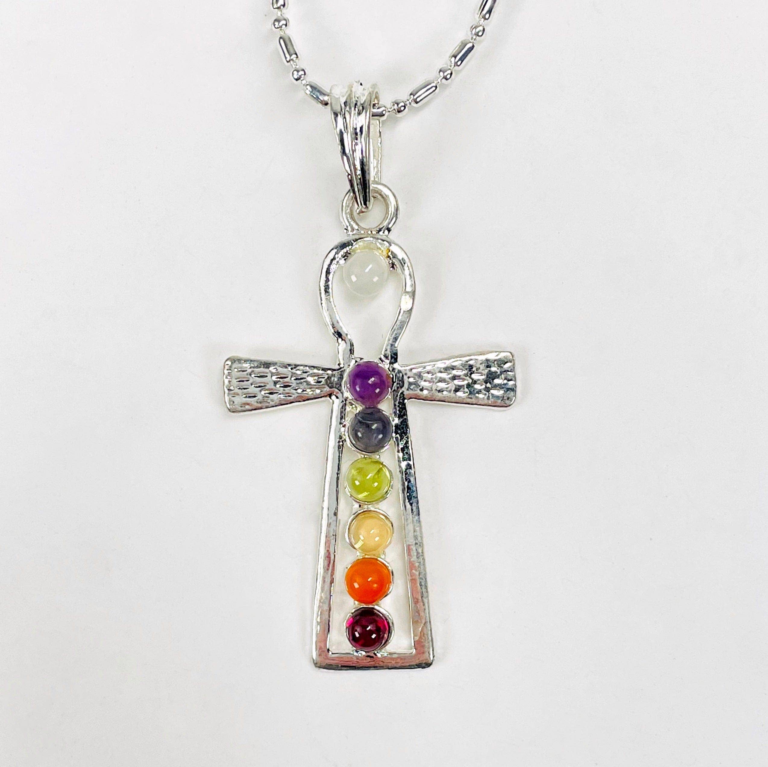 Rock Paradise – wholesale Pendant/charm necklace – Crystal Chakra Ankh Pendant Necklace1