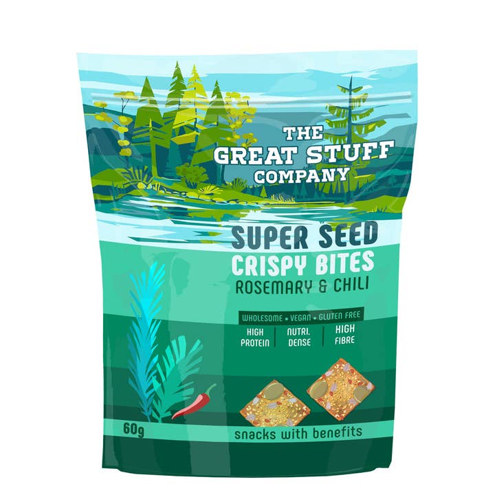 Super Seed Crispy Bites with Rosemary & Chilli - Gluten Free for wholesale by The Great Stuff Company Ltd.