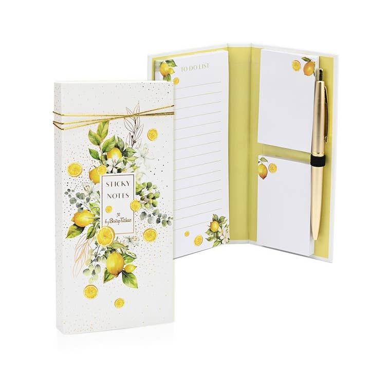 Conjunto de presente com notas adesivas e caneta capim-limão da SoapTales por atacado de IngrossoBeauty by INCI Srl