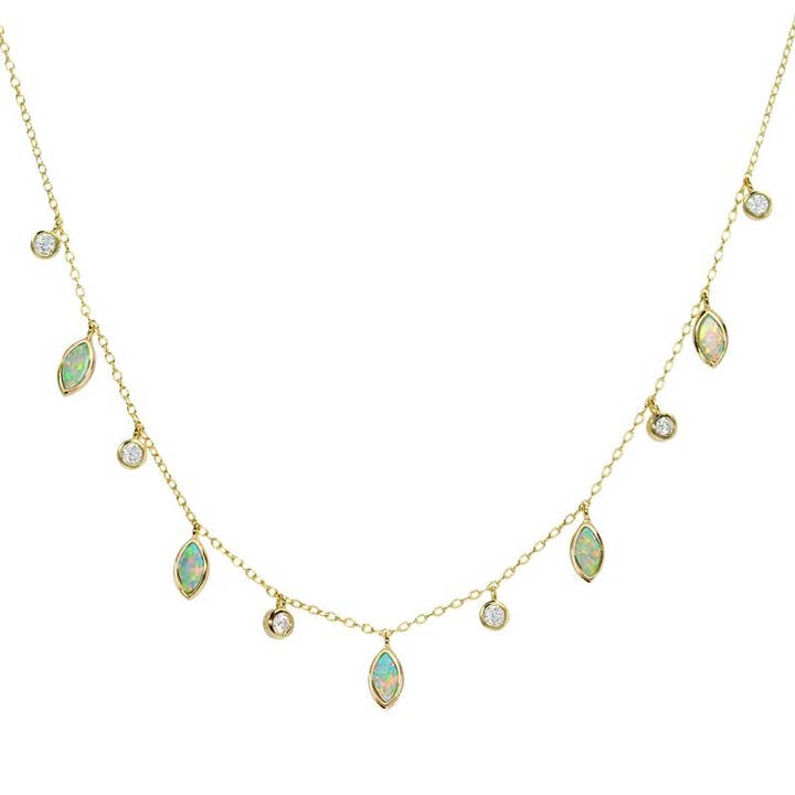 Kamaria Jewelry - Wholesale Pendant/Charm Necklace - Drops of Spring Opal Choker Necklace