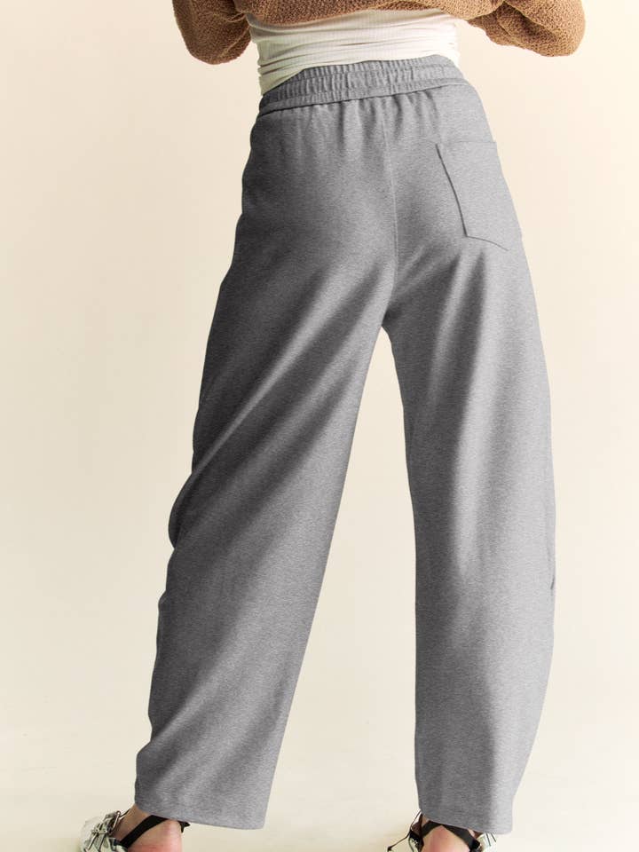 Davi & Dani - Wholesale Pants - Women's - SOLID ELASTIC WAISTBAND POCKETS LONG BARREL PANTS18