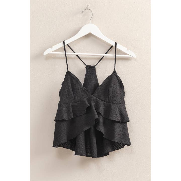 HYFVE - Wholesale Camisole - Women's - HF25A860-V-Neck Ruffled Cami Top