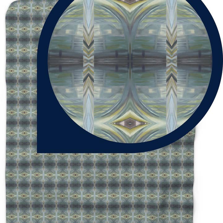 Sherpa Throw / Blanket: Green / Blue Geometric (SAX/P6) for wholesale by PALMER K Designs