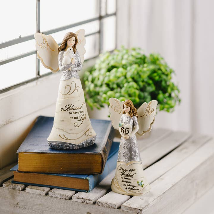Pavilion – wholesale Decorative figurine – 65th Birthday - 6" Angel Holding Heart2