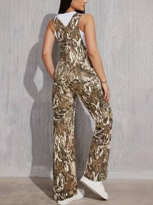 Trendy Camouflage Print Overall Jumpsuit for wholesale on Faire4