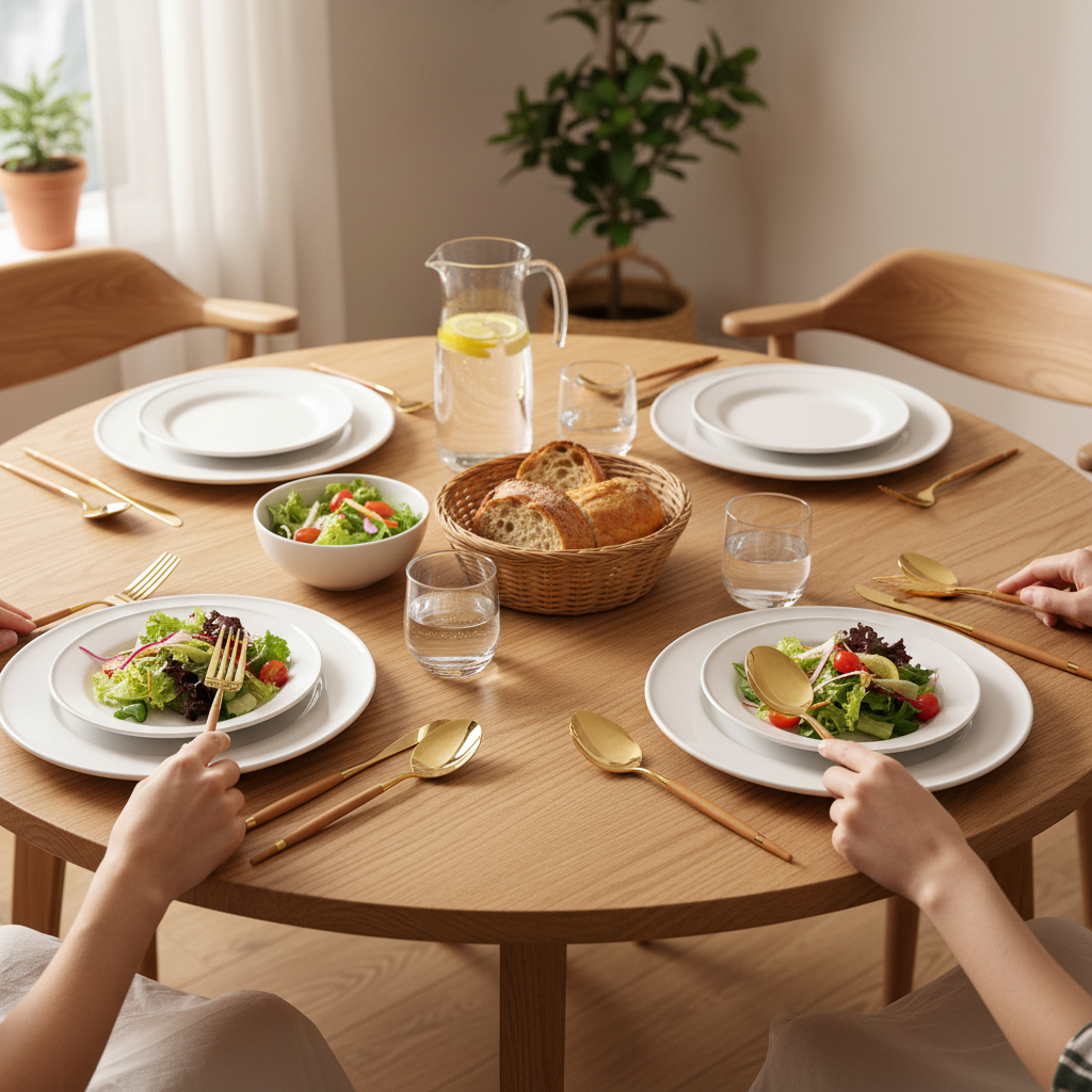 Kadra Kitchenware - Wholesale Flatware Set - Vikko Oak & Gold 20Pc Flatware Set for 4 with Gift Box1