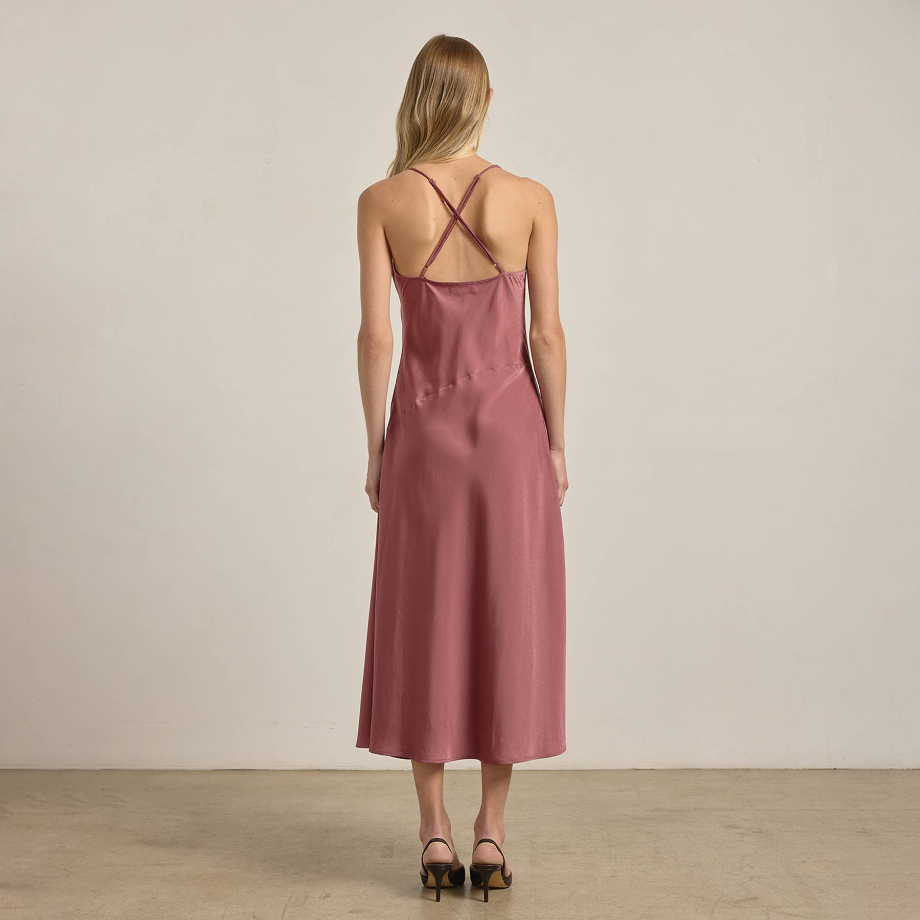 RAISONNEL - Wholesale Dress - Women's - Satin Drape Slip Dress - RD12027