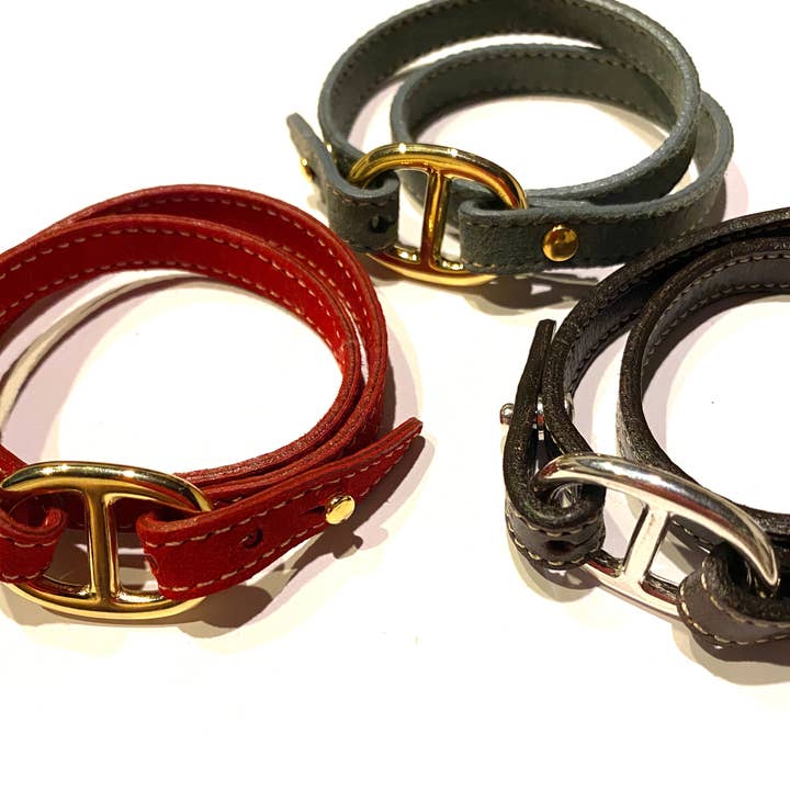 leather double turn bracelet for wholesale by Althea