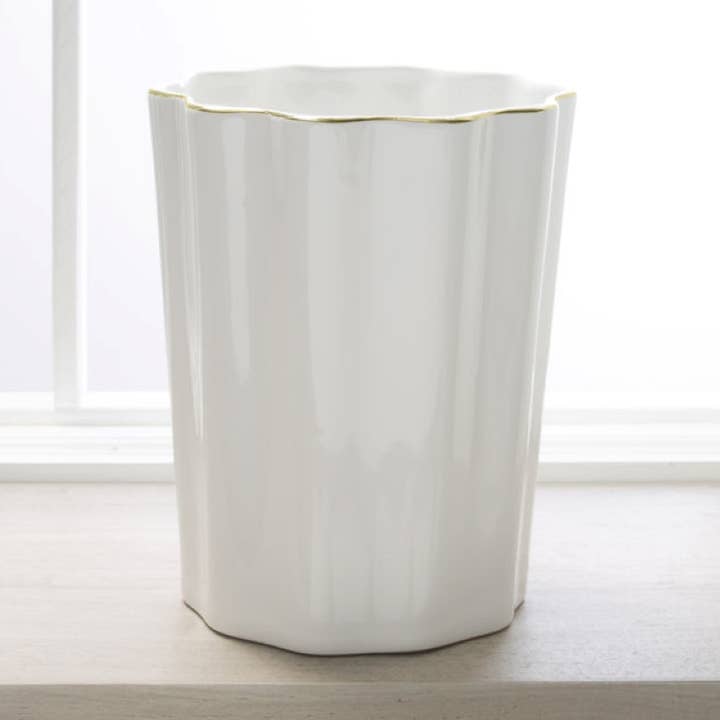Papelera de porcelana Pavona para venta al por mayor de Moda at Home Enterprises, Ltd