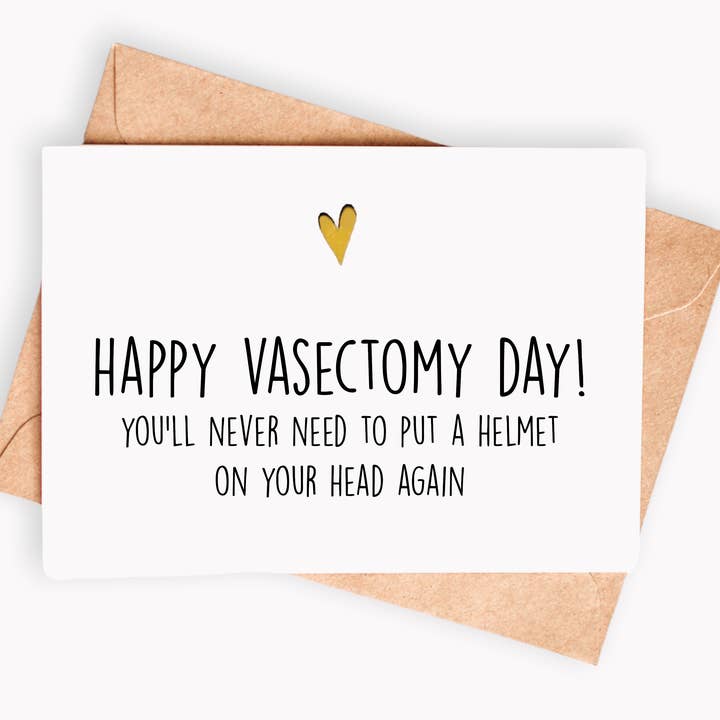 Funny Vasectomy card - You'll never need to put a helmet on for wholesale by Spicy Cards