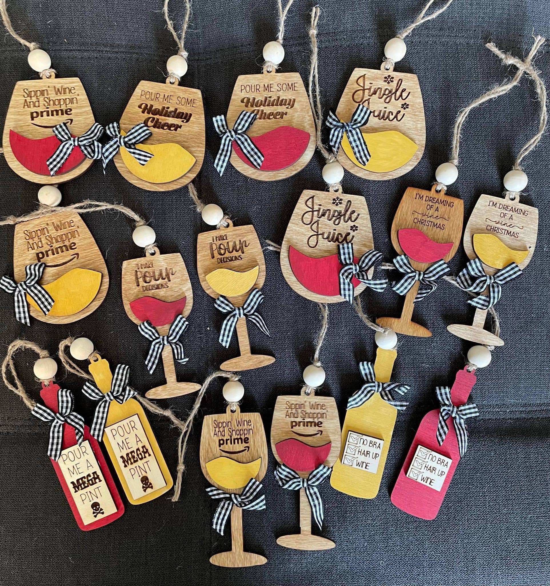 The Cracked Pig - Wholesale Ornament - Layered Birch Wine Ornaments0