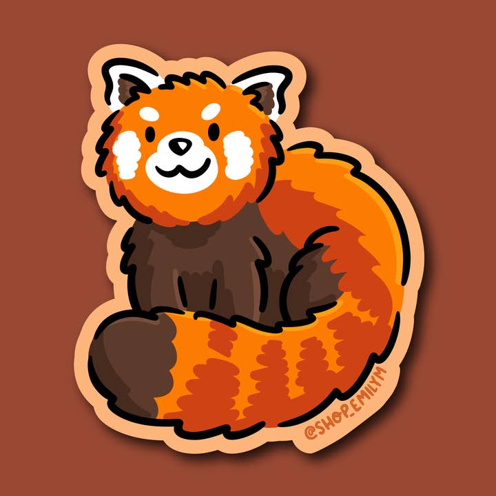 Red Panda Sticker for wholesale by Shop Emily M