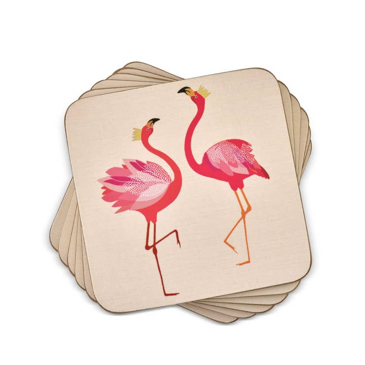 Portmeirion, Spode, Pimpernel, Nacthmann, Wrendale Designs - Wholesale Coasters - The Flamingo Collection Coasters Set of 6