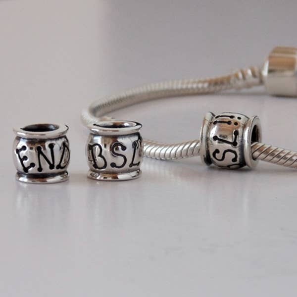 Euro-Style Sterling Silver END BSL Charm for wholesale by Dog Park Publishing