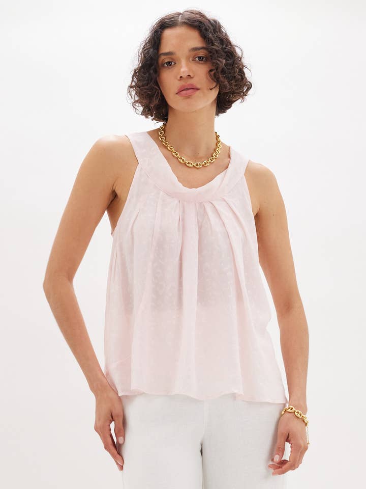 Leandra Ærmeløs Top - Baby Pink for engroshandel hos Amelius