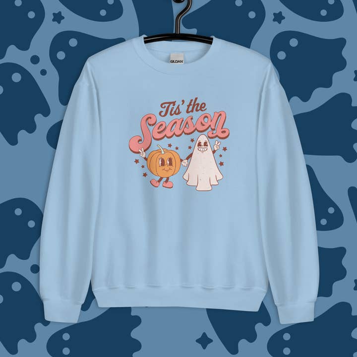 Spooky Besties Retro Unisex Sweatshirt | Pumpkin & Ghost for wholesale by a riley creations