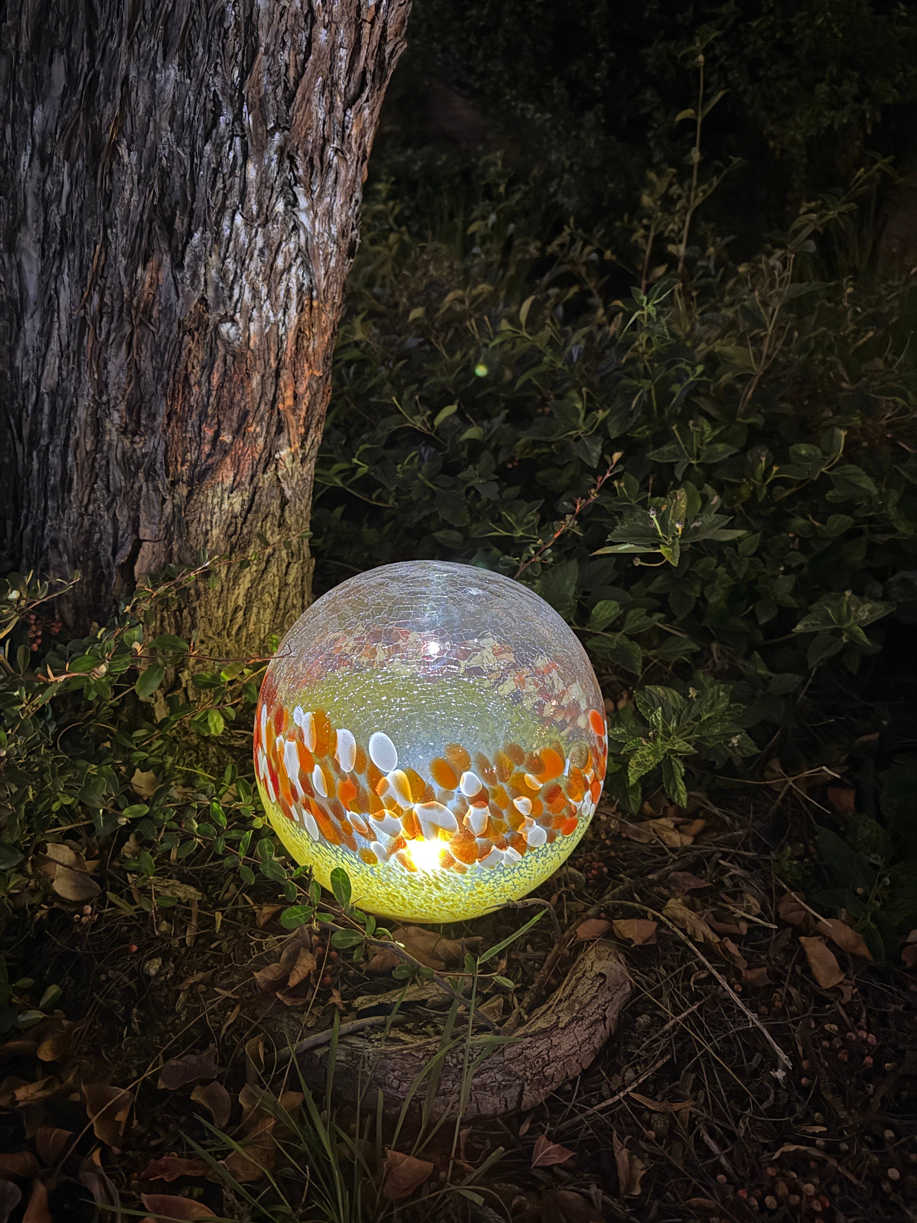 ApricotMint - Vente Bibelots/décorations d'extérieur - Orbe LED solaire en verre artistique de 10 po7